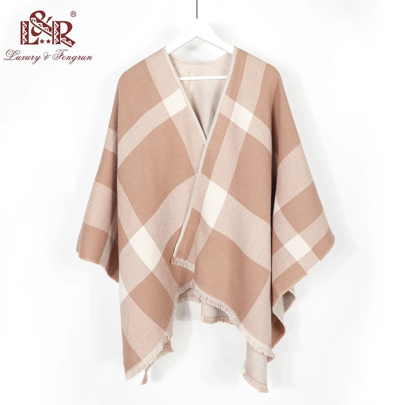 Top Trends: 2023 140*140CM Big Winter Women Wrap Thick Cashmere Poncho For Women Female Blanket Scarf Shawl Winter Foulard Femme зимняя шаль Shoppable Styles