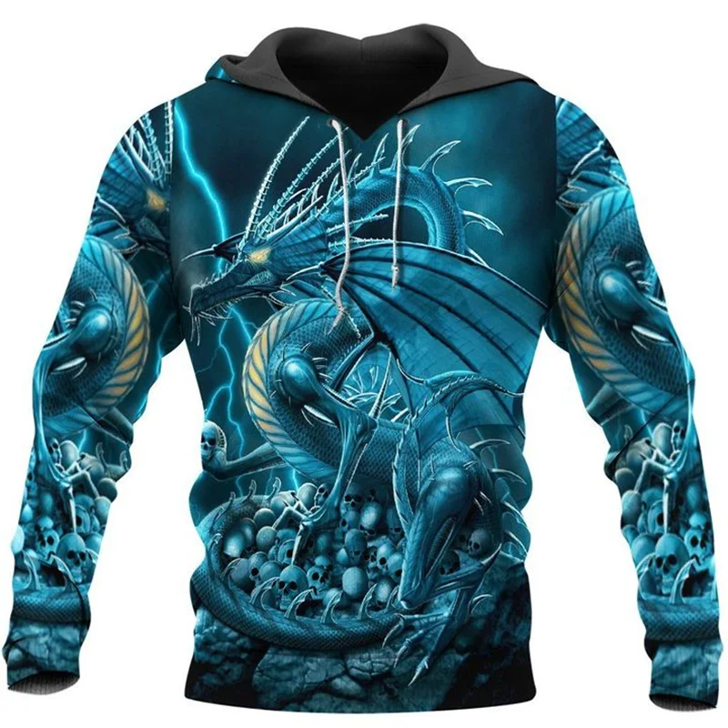 Top Trends: Spring 3D Dragon Pattern Men&#039;s Hoodies Fashion Animal Print Sweatshirts Leisure O-neck Pullover Coat Hip Hop Style Jackets Shoppable Styles