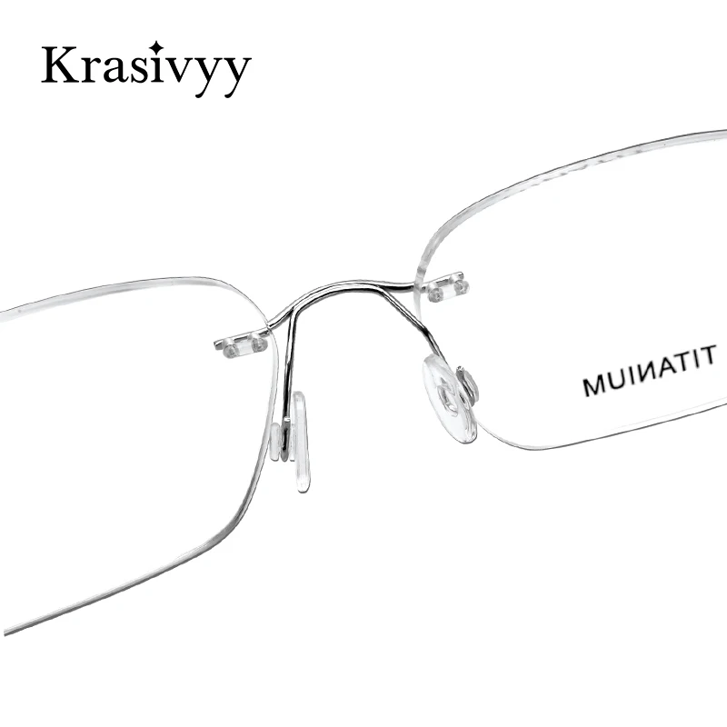 Top Trends: Krasivyy Pure Titanium Rimless Glasses Frame Men Prescription Eyeglasses Germany Women Myopia Optical Frame Screwless Eyewear Shoppable Styles - Image 4