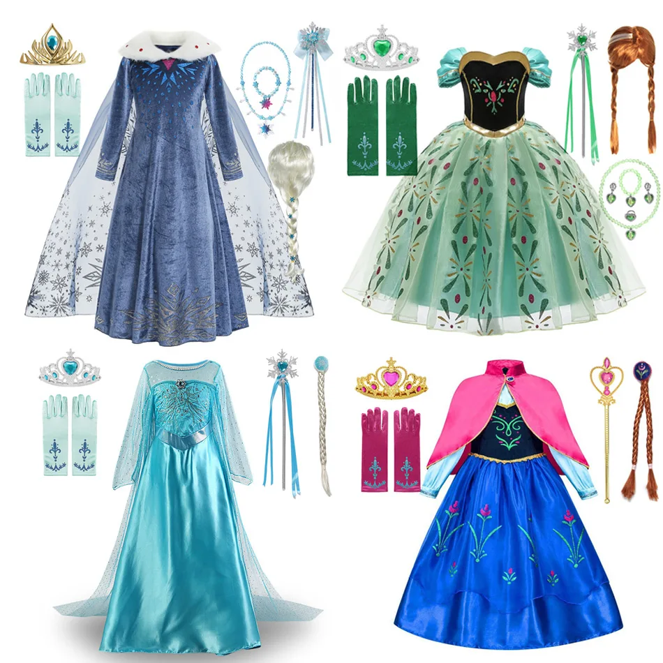 Top Trends: Disney Princess Dress Girl Elsa Anna Birthday Costume Kids Cosplay Frozen Evening Long Sleeve Clothes Snow Queen Wedding Fantasy Shoppable Styles