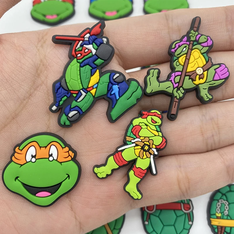 Top Trends: MINISO Teenage Mutant Ninja Turtles Rubber Shoe Charms For Crocs Cartoon Crocs Ninja Turtles DIY Crocs Jibitz Wholesale Shoppable Styles - Image 2