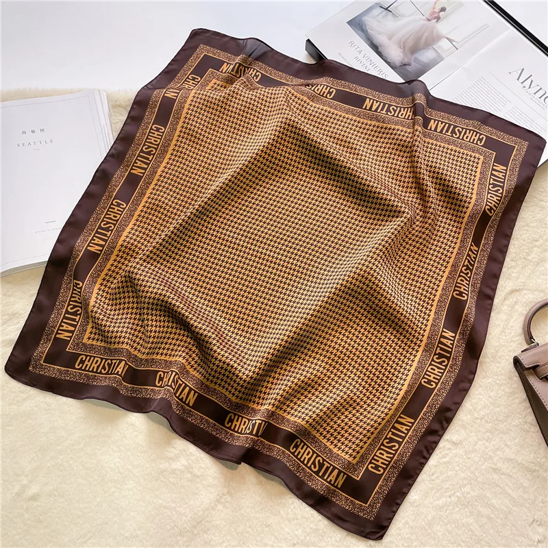 Top Trends: Spring And Summer New 70*70cm Square Silk Scarf Women's Luxury Design Imitated Silk Scarf Outdoor Small Headscarf Hijab Girl Shoppable Styles - Image 2