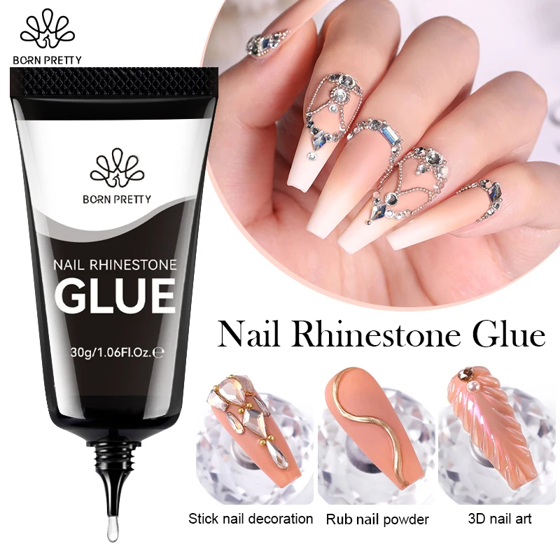 Top Trends: BORN PRETTY Nail Rhinestone Glue Gel For Decoration Nails 30ml Super Strong Adhesive Gel DIY 3D Nail Crystals Gem Jewels Glitter Shoppable Styles