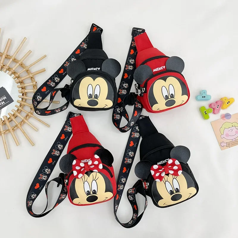 Top Trends: Disney Children&#039;s Chest Bags Cartoon Mickey Mouse Minnie Mermaid Canvas Shoulder Bag Women Crossbody Bags Mini Phone Storage Bag Shoppable Styles