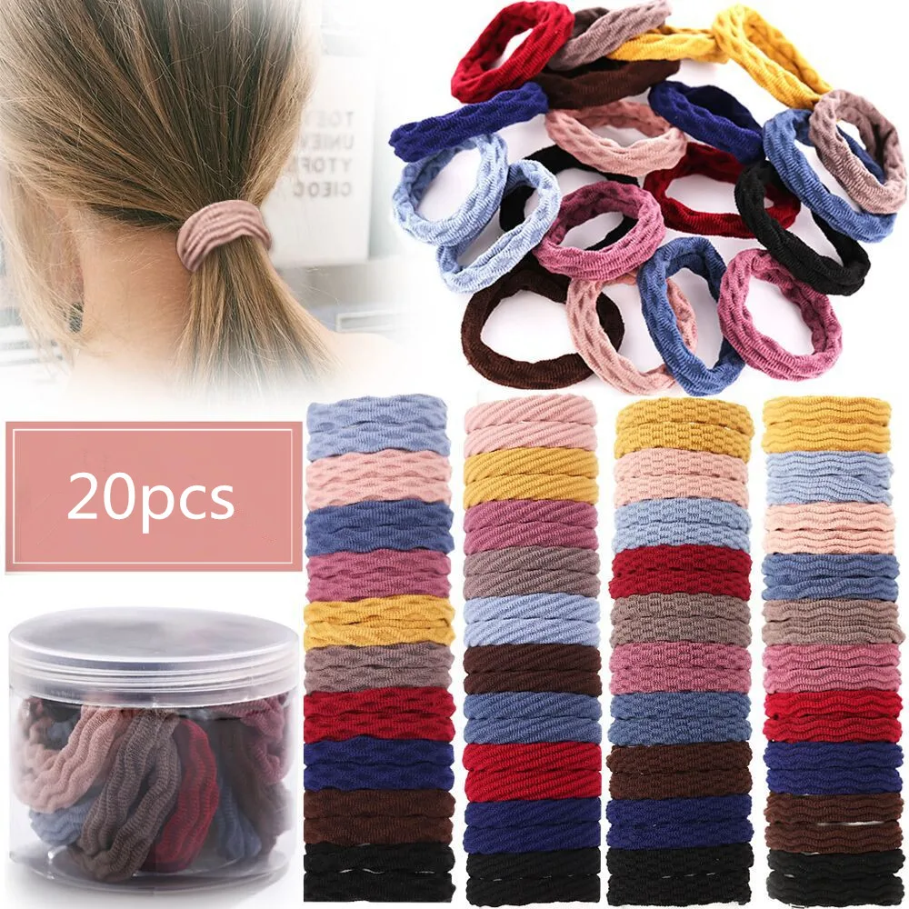 Top Trends: Todorova 20pcs / set Elastic Basic Rubber Bands Simple Hairband Girls Headwear Solid Color Headband Fashion Women Hair Accessories Shoppable Styles