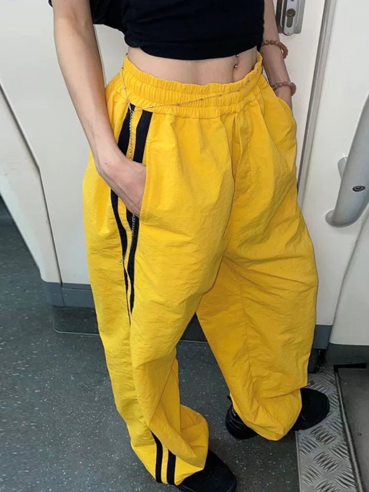 Top Trends: HOUZHOU Oversized Y2k Parachute Pants Women 90s Vintage Baggy Sports Trousers Harajuku Fashion Wide Joggers Casual Streetwear Shoppable Styles