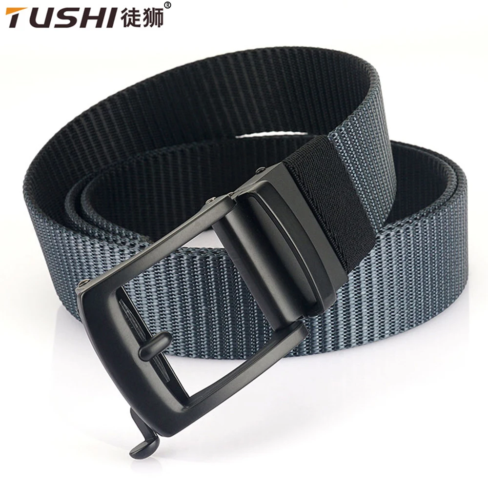 Top Trends: TUSHI New Fashion Outdoor Sport Belt Alloy Automatic Buckle Casual Belt For Man Breathable Thick Nylon Strap Waist Support Shoppable Styles