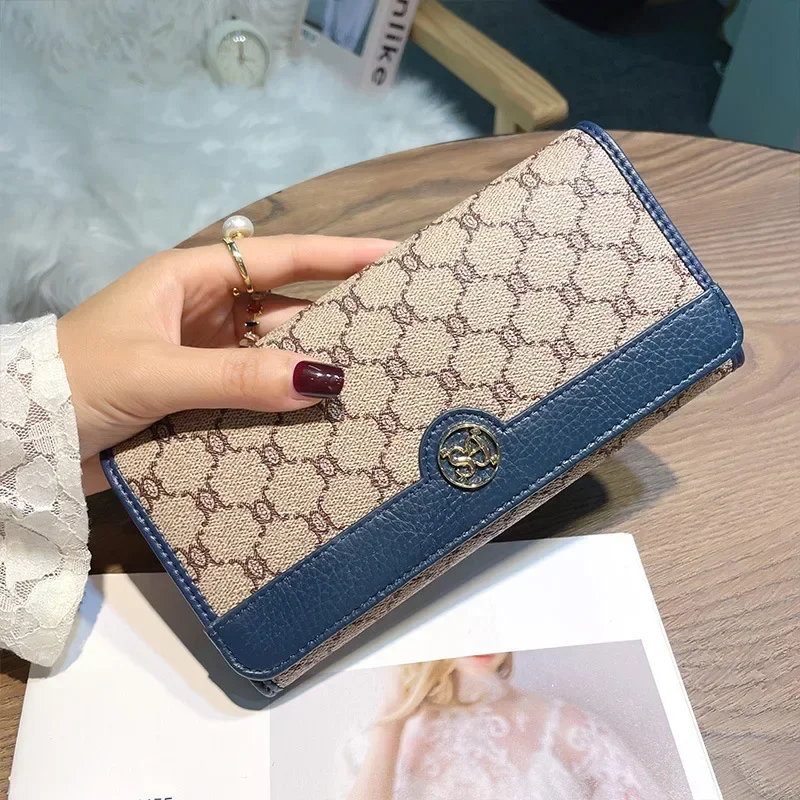 Top Trends: Fashion Women Genuine Cow Leather Long Wallet + PVC Real Leather Card Holder Long Purse Large Capacity Clutch Money Clip 7Z Shoppable Styles