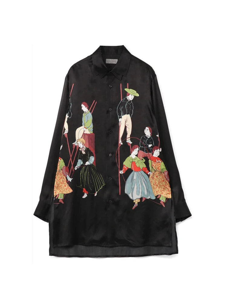 Top Trends: Rokumeikan Print Shirts Luxury Design Yohji Yamamotos Shirts Oversized Yohji For Womens Y3 Chemise Homme Original Black Shirt Shoppable Styles