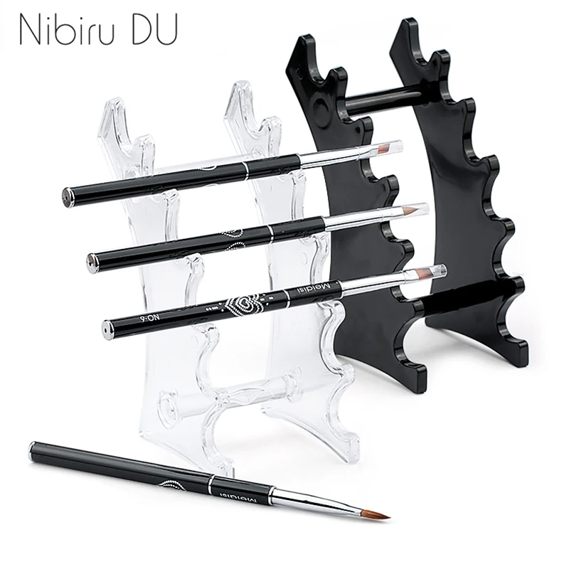 Top Trends: 1 Set Nail Brush Holder Stand Salon Pen Rack Accessoire Brushes For Manicure Tool Acrylic Nail Art Brush Holder Carrier Storage Shoppable Styles