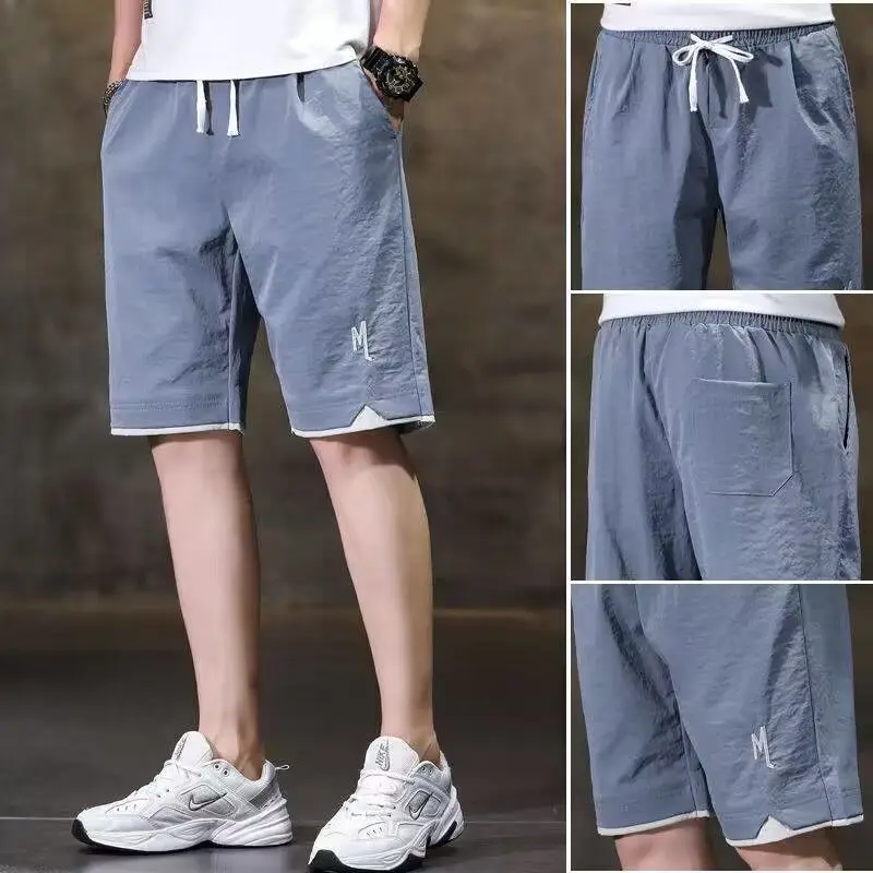 Top Trends: Casual Ice Silk Classic Pocket Shorts Men Wear Thin Loose Fashion Waist Drawstring Street Casual Summer Five Cent Short Shoppable Styles