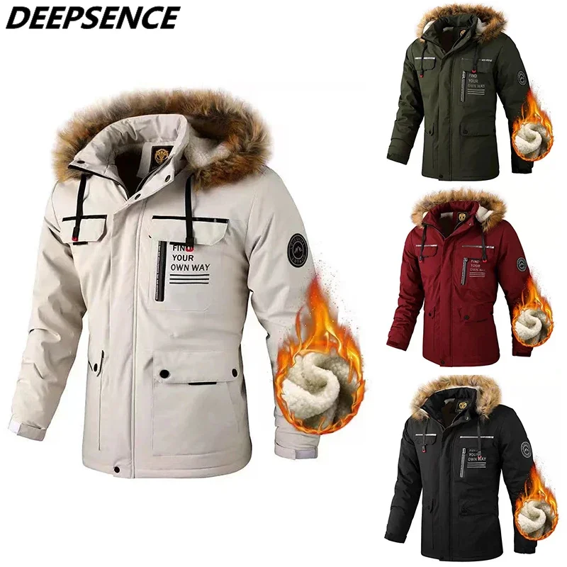 Top Trends: Men's Fleece Thickened Jacket Autumn Winter Warm Outdoor Parka Windproof Waterproof Daily Casual Jacket Men's Jacket Shoppable Styles