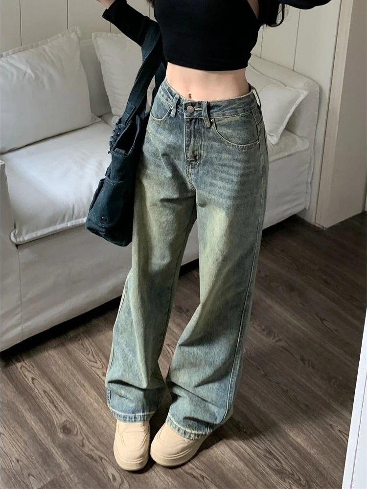 Top Trends: Deeptown Y2k Baggy Wide Leg Jeans Women Vintage Streetwear Washed Denim Pants Grunge Basic Slouchy Blue Trousers Femme Spring Shoppable Styles