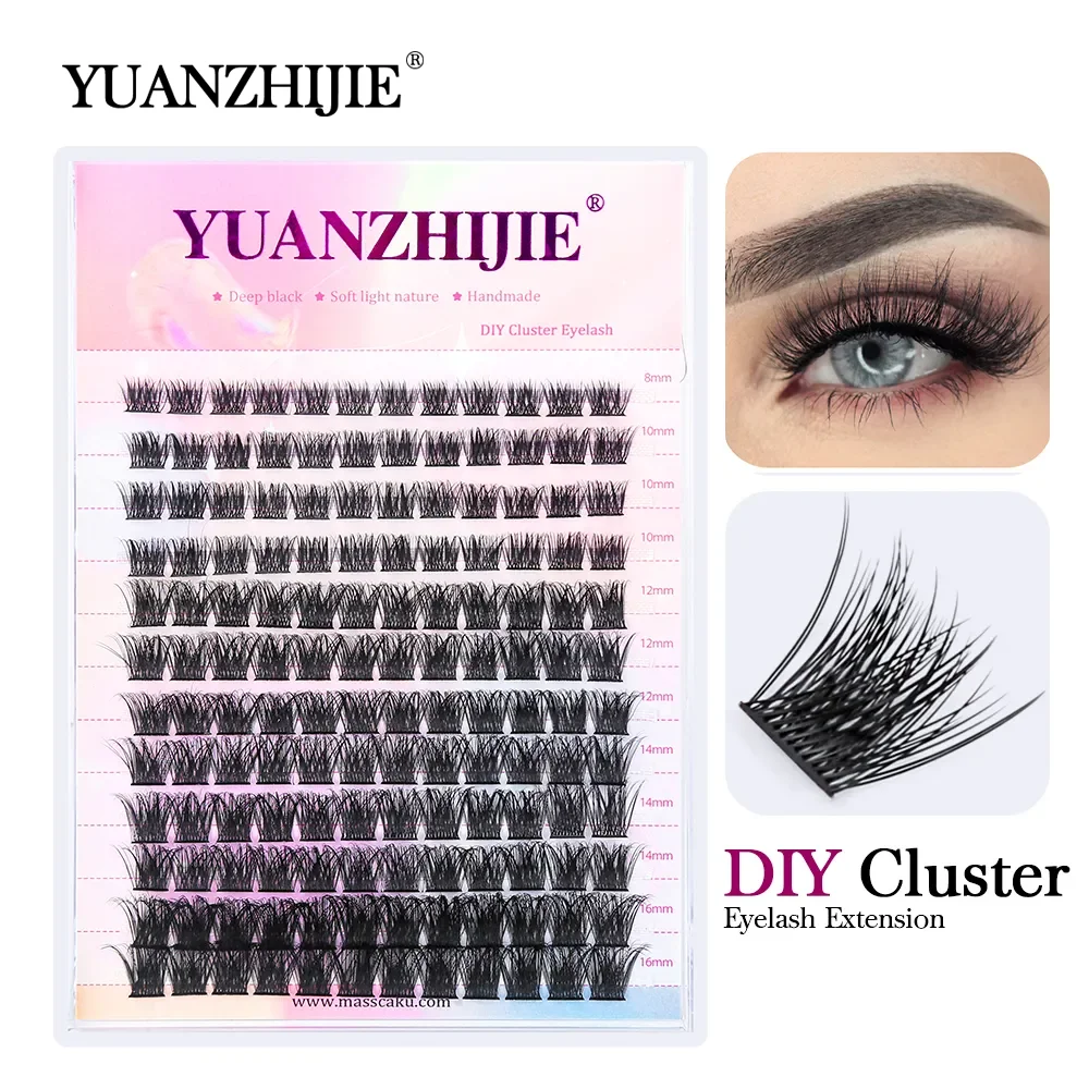 Top Trends: YUANZHIJIE DIY Cluster Eyelash Extension 12lines Dovetail Segmented Lashes Natural Lighter Bundle Makeup Supplies Freeshippping Shoppable Styles