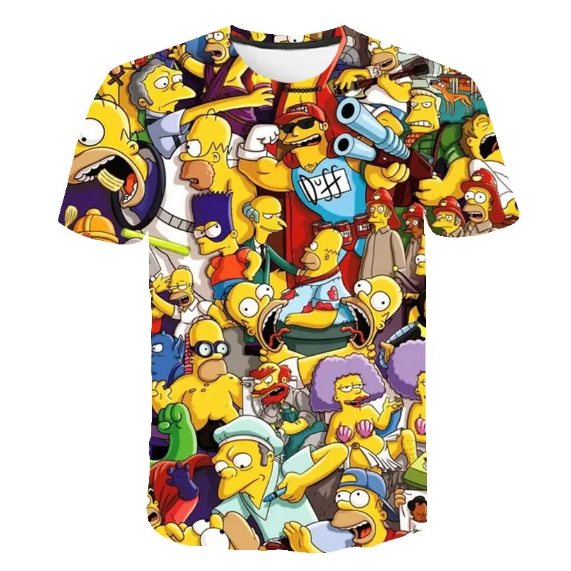 Top Trends: Disney Simpsons T-Shirts Cartoon Anime Simpson 3D Print Streetwear Men Women Fashion Oversized T Shirt Kids Boys Girls Tees Tops Shoppable Styles