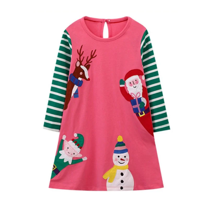 Top Trends: Jumping Meters 2-7T Christmas Girls Dresses Snowman Santa Claus New Years Party Kids Girls Costume Autumn Winter Toddler Frocks Shoppable Styles