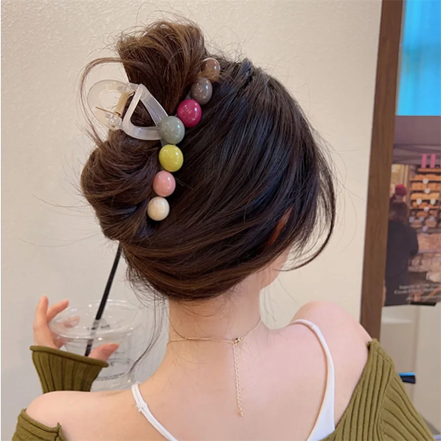 Top Trends: Fashion Rainbow Candy Hair Claws Crab For Girls Ponytail Hairpin Hair Clips Headwear Women Styling Tools Korean Hair Accessories Shoppable Styles