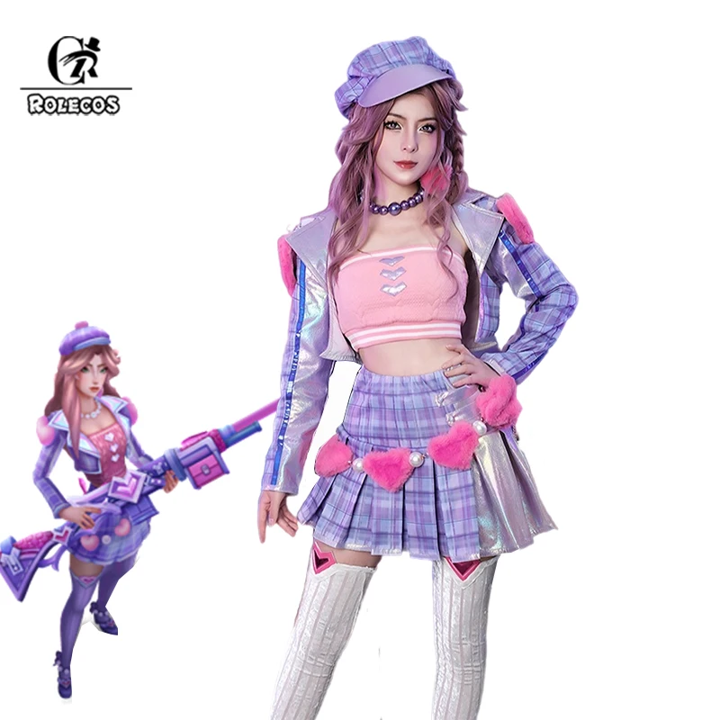 Top Trends: ROLECOS LOL Heartache & Heartthrob Caitlyn Cosplay Costume LOL Valentine's Day New Skin Women Cosplay Costume Halloween Full Set Shoppable Styles