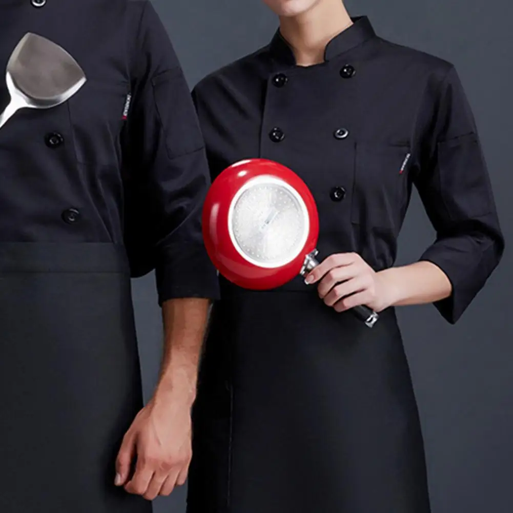 Top Trends: Stylish Restaurant Uniform Quick Drying Chef Jacket Double Breasted Men Women Chef Shirt Pastry Clothes Anti-dirty Shoppable Styles - Image 4