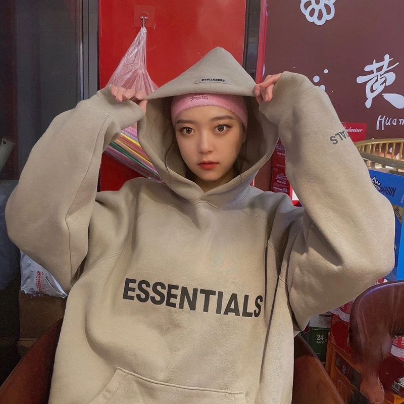 Top Trends: ESSENTIALS Hoodies Men Sweatshirts Reflective Letters Printing Fleece Oversized Hoodie Fashion Hip Hop Streetwear Sweatshirt Shoppable Styles