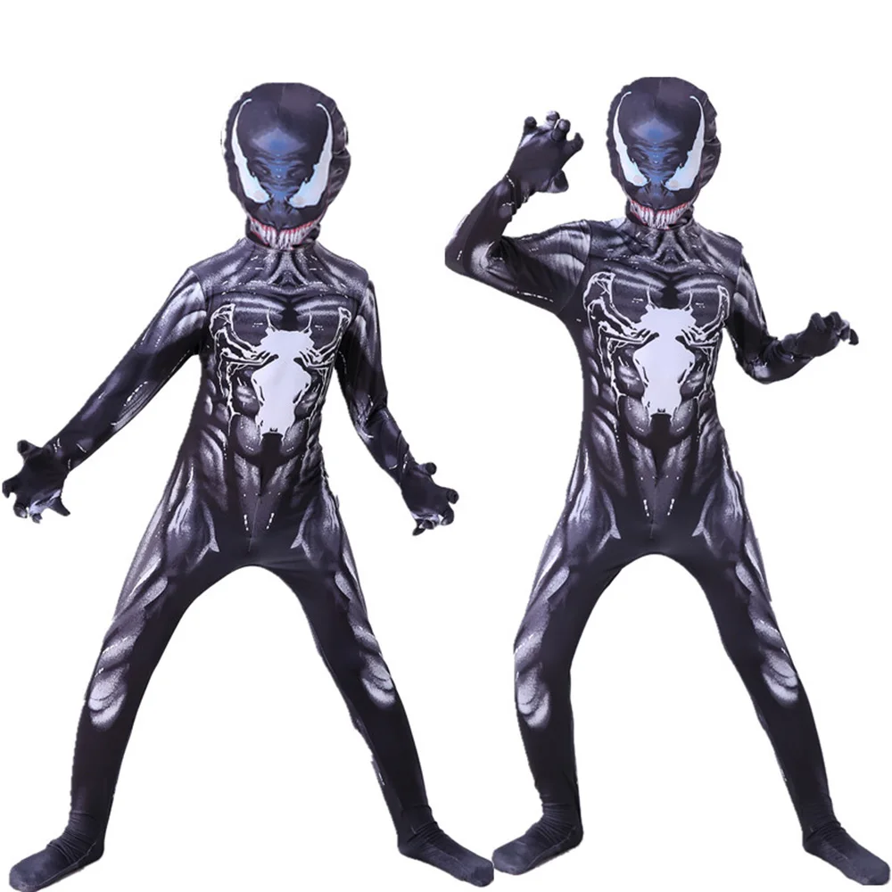 Top Trends: Anime Super Hero Venom Costume Spiderman Cosplay Jumpsuit Bodysuit Halloween Carnival Party Adult Kids Children Shoppable Styles