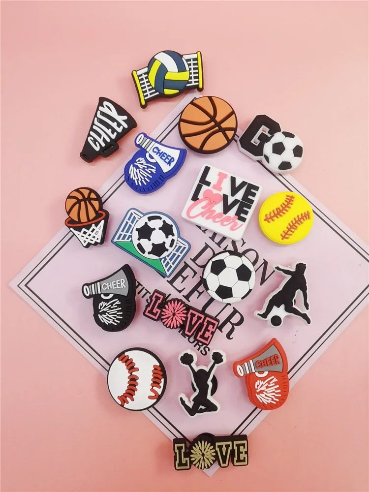 Top Trends: Design Football Sports Croc Shoes Charms Decorations Funny PVC Buckle Accessories Diy Clog Shoes Decor Adult Children Party Gift Shoppable Styles