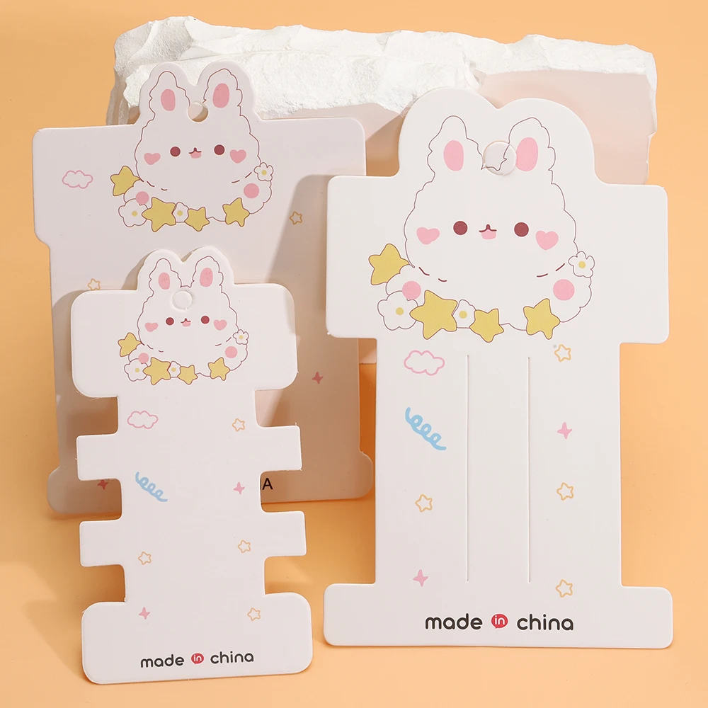 Top Trends: 10-50pcs / lot Handmade Jewelry Display Cards Rabbit Cards DIY Jewelry Packing Accessories Cardboard For Necklace Earring Hairpins Shoppable Styles