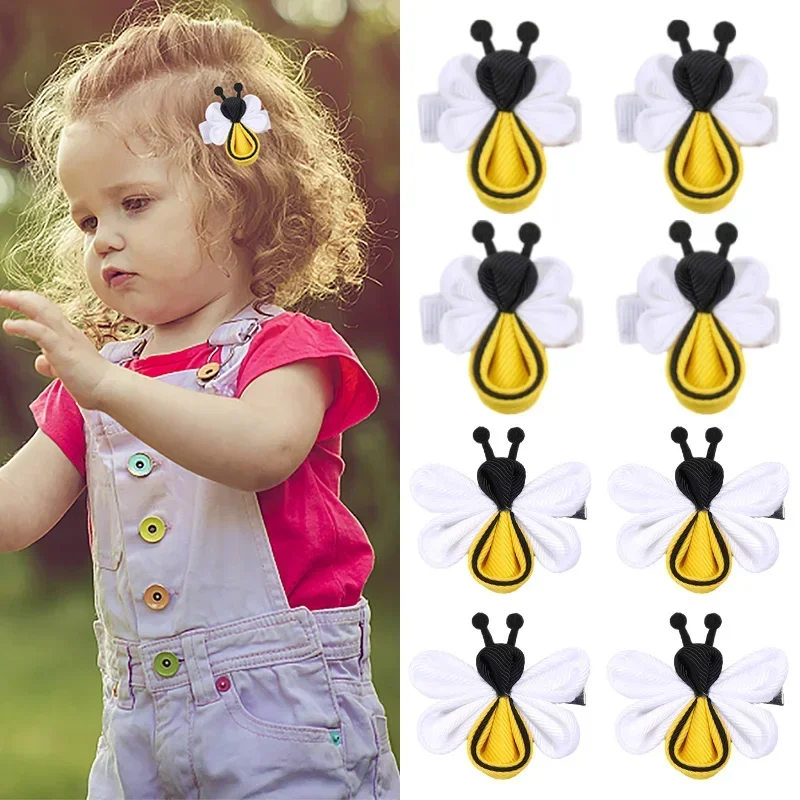 Top Trends: Oaoleer 2Pcs / set Cute Bee Hairpin For Baby Girls Cartoon Animal Hair Clips Barrettes Hairgrips Kids Headwear Hair Accessories Shoppable Styles