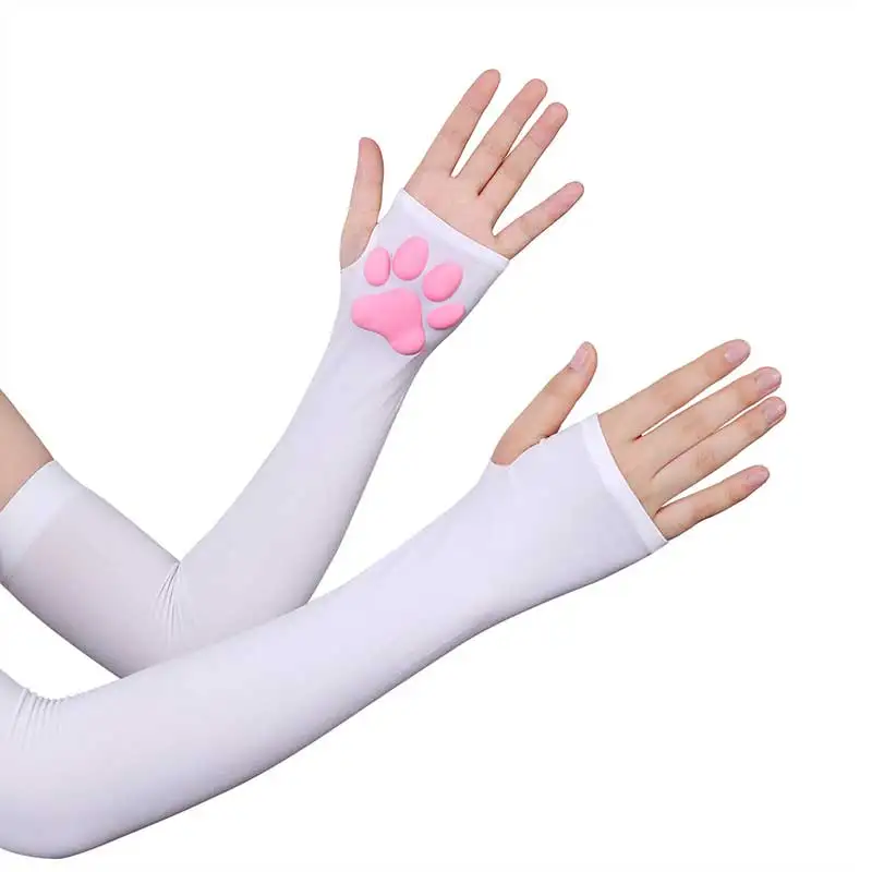 Top Trends: UV Sun Protection Stretchy Cute Cat Claw 3D Toes Beans Fingerless Sleeves Tattoo Cover Up Outdoor Sports Arm Sleeves Warm Gloves Shoppable Styles - Image 3