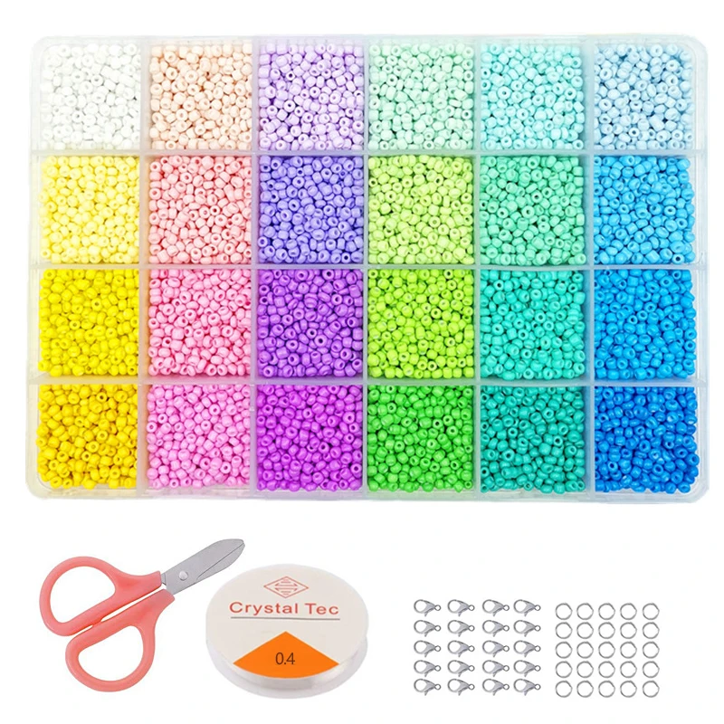 Top Trends: 3mm Seed Bead Box Set For DIY Jewelry Making Candy Color Small Craft Beads Kit Bracelet Necklace Accessories Supplies Trendy New Shoppable Styles - Image 3