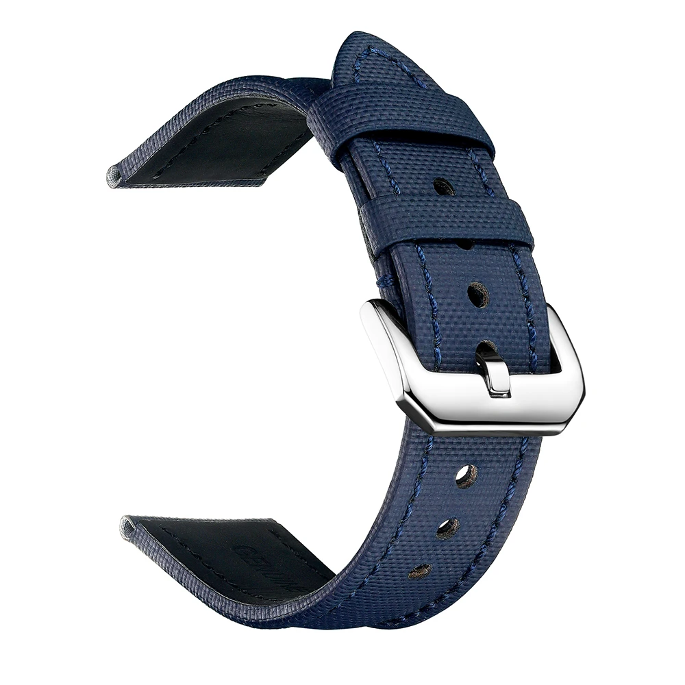 Top Trends: Luxury Men Watch Sailcloth Strap Leather 20mm 22mm 23mm Black Nylon Watch Band Strap Waterproof Wrsitband Shoppable Styles