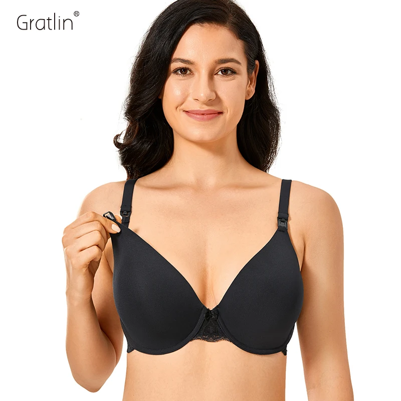 Top Trends: Gratlin Breastfeeding Seamless Underwire Maternity Nursing Bra For Pregnant Women Lace With Bones Lingerie Shoppable Styles