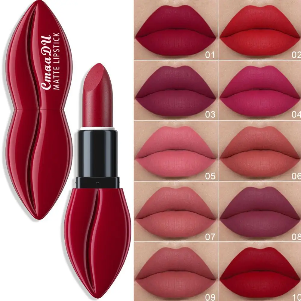 Top Trends: 10 Colors Mouth Shape Easy To Color Matte Velvet Lipsticks Long Lasting Waterproof Lipstick Red Velvet Lipsticks Makeup Cosmetic Shoppable Styles