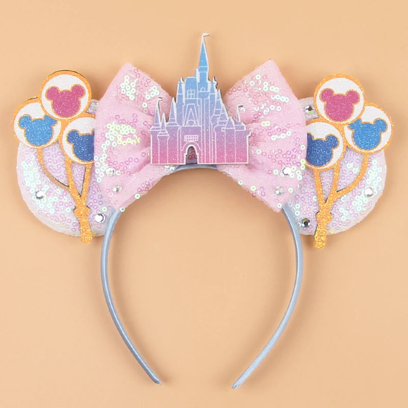 Top Trends: 2024 Disney Trip Mickey Ears Headband For Girls Sequin Castle Bow Hairband Festival Party Cosplay DIY Hair Accessories Mujer Shoppable Styles