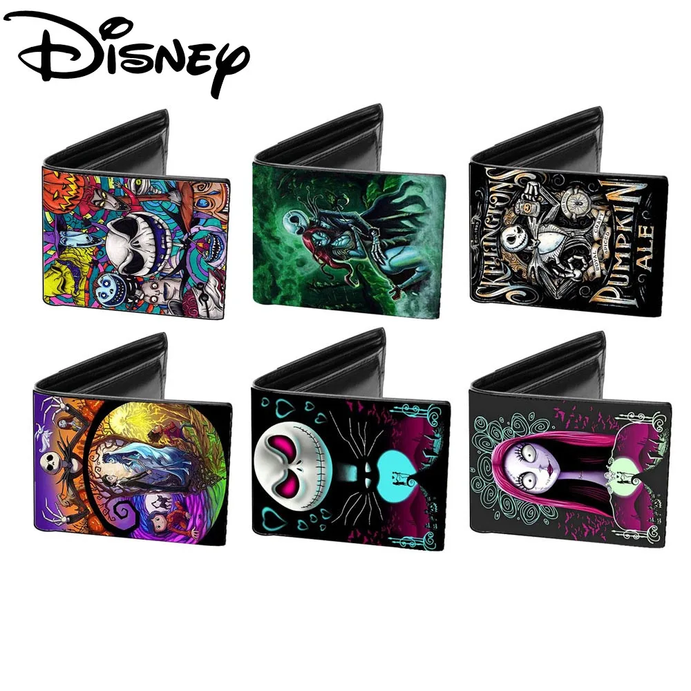 Top Trends: The Nightmare Before Christmas Men's Wallet Disney Jack Sally Pattern Leather Long Wallet Multifunctional Card Holder Coin Purse Shoppable Styles