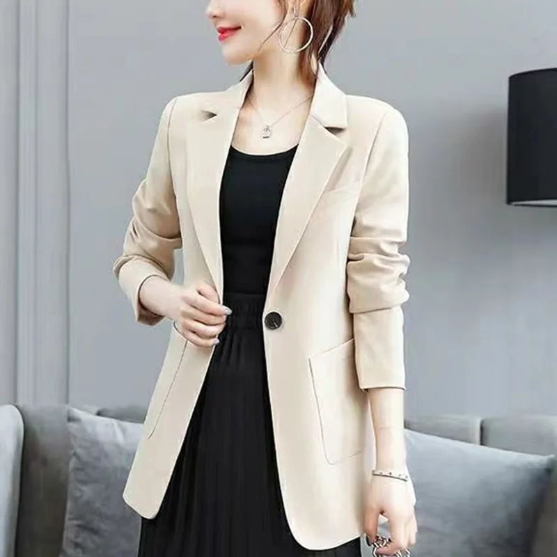 Top Trends: Fashion Loose Button Pockets Solid Color Blazer Women Clothing 2023 Autumn New Casual Tops All-match Office Lady Blazers Shoppable Styles