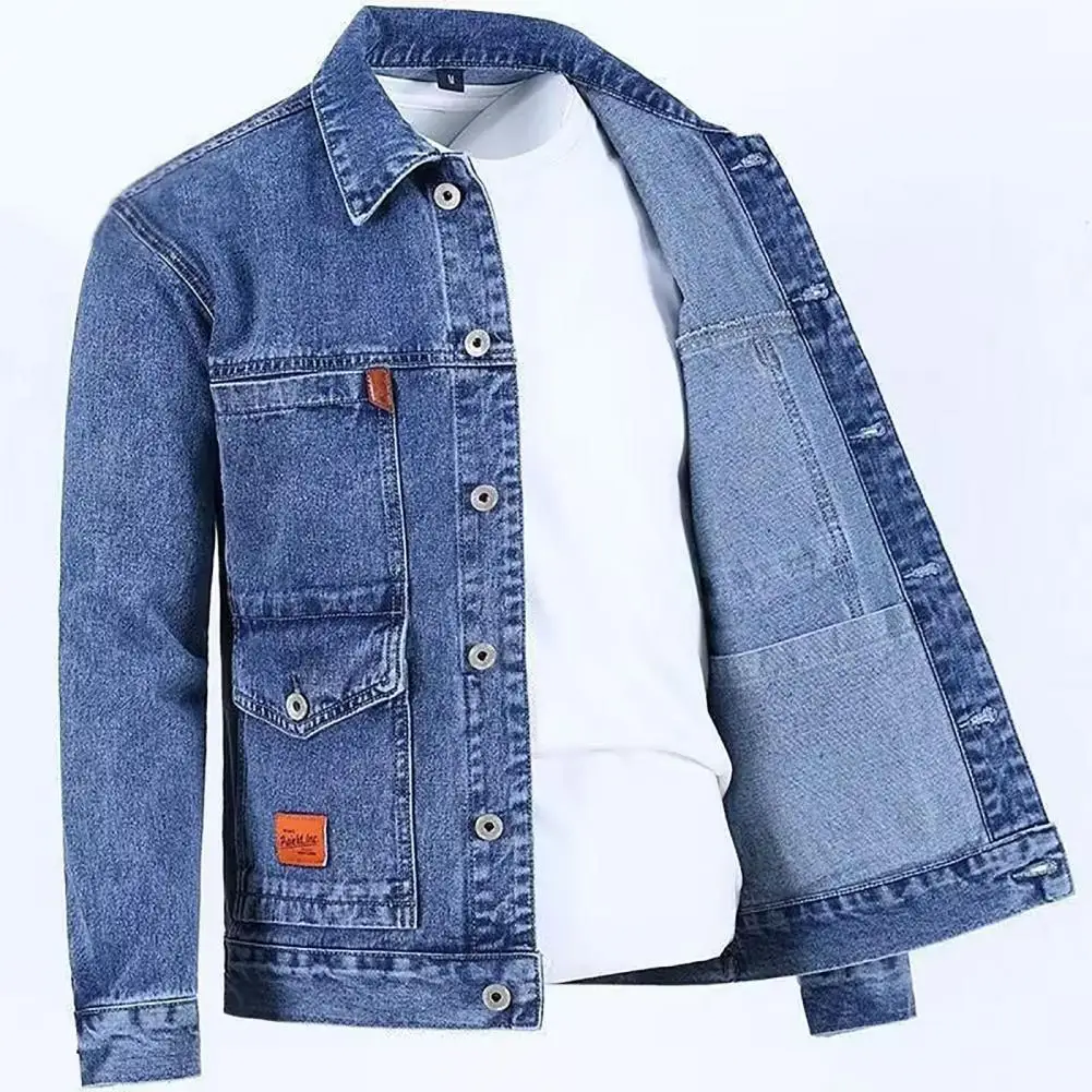 Top Trends: Men Autumn Jacket Chic Outerwear Long Sleeves Hip Hop Men Autumn Denim Jacket For Dating Spring Coat Men Coat Shoppable Styles