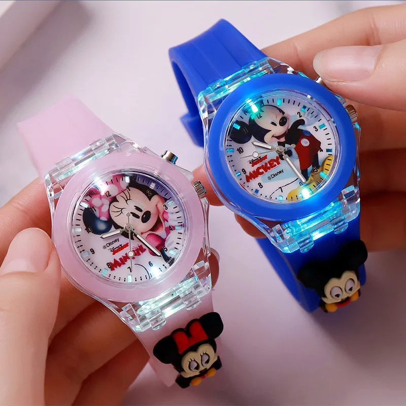 Top Trends: 3D Mickey Mouse Children Watches Girls Color Light Source Silicone Minnie Kids Watch Ladies Quartz Clock Gifts Relogio Feminino Shoppable Styles