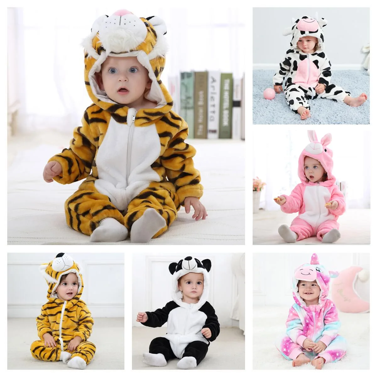 Top Trends: Kigurumi Baby Cute Tiger Stitch Cartoon Rompers For Newborns Bodysuit Children Girls Boys Bodysuit Babies Onesies Baby Costumes Shoppable Styles