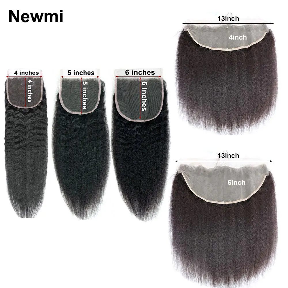 Top Trends: Kinky Straight Closure Human Hair 4x4 5x5 6x6 Transparent Lace Closure Frontal 13x4 13x6 Kinky Straight Lace Frontal Closure Shoppable Styles