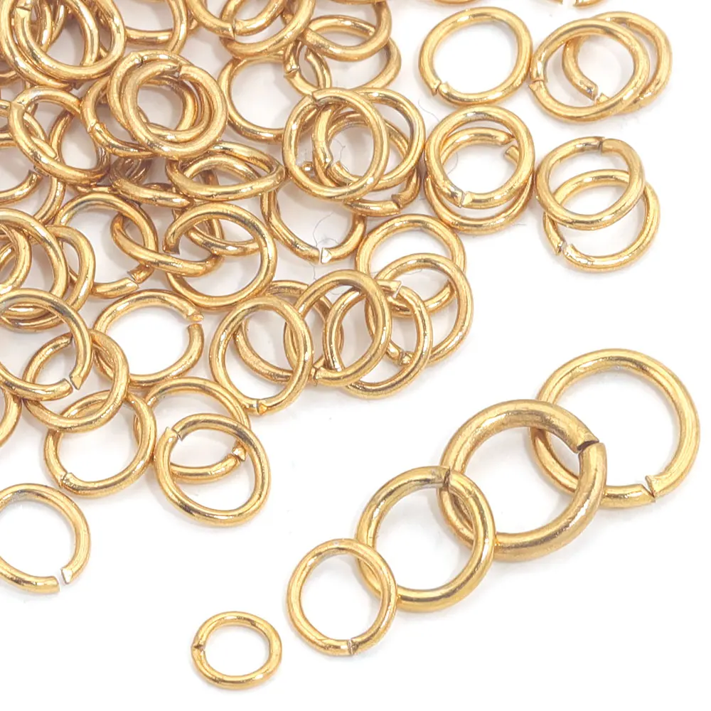 Top Trends: 100pcs Gold-plate Stainless Steel Open Jump Rings For Jewelry Making DIY Jump Ring For Jewelry Materials Crafts Accessories Bulk Shoppable Styles