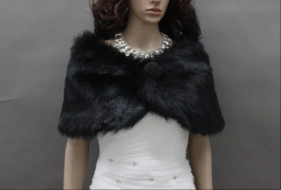 Top Trends: New Faux Fur Shawl Pearl White Ivory Black Wedding Wrap Bridal Shrug Coat Shoppable Styles