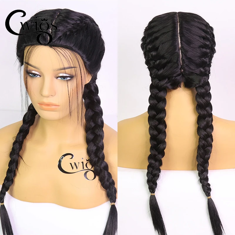 Top Trends: Cwigs Soft Black Synthetic Wig Cosplay Braided Wigs For Black Women Machine Made Heat Resistant Red Honey Blonde Box Braid Wig Shoppable Styles