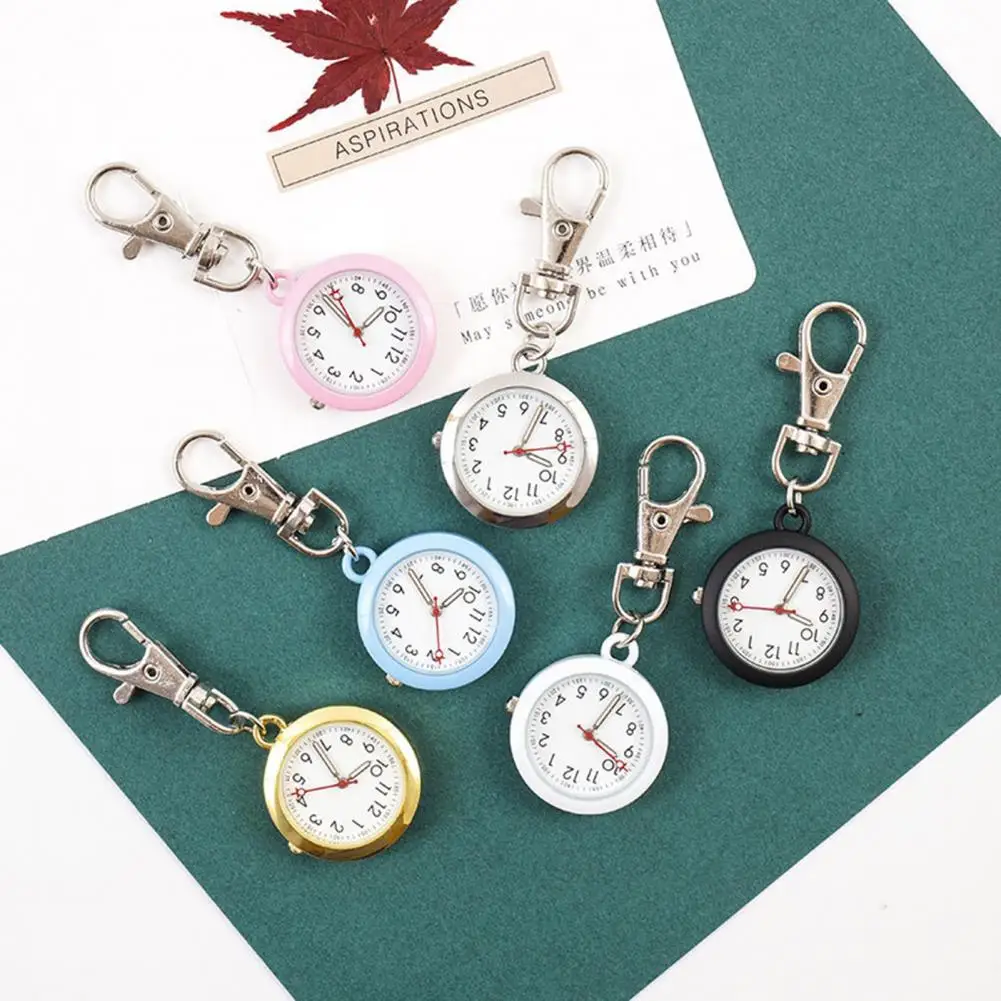 Top Trends: Pocket Watch Waterproof Quartz Movement Ultra-quiet Large Screen With Lobster Clip Record Time Battery-operated Keychain Watch Shoppable Styles