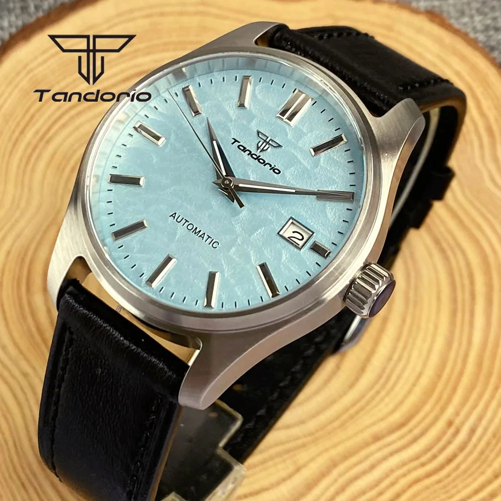 Top Trends: Tandorio 39mm Pilot Simple NH35A Men's Automatic Watches 20bar Date Sapphire Crystal Green Luminous Screw Crown Leather Strap Shoppable Styles