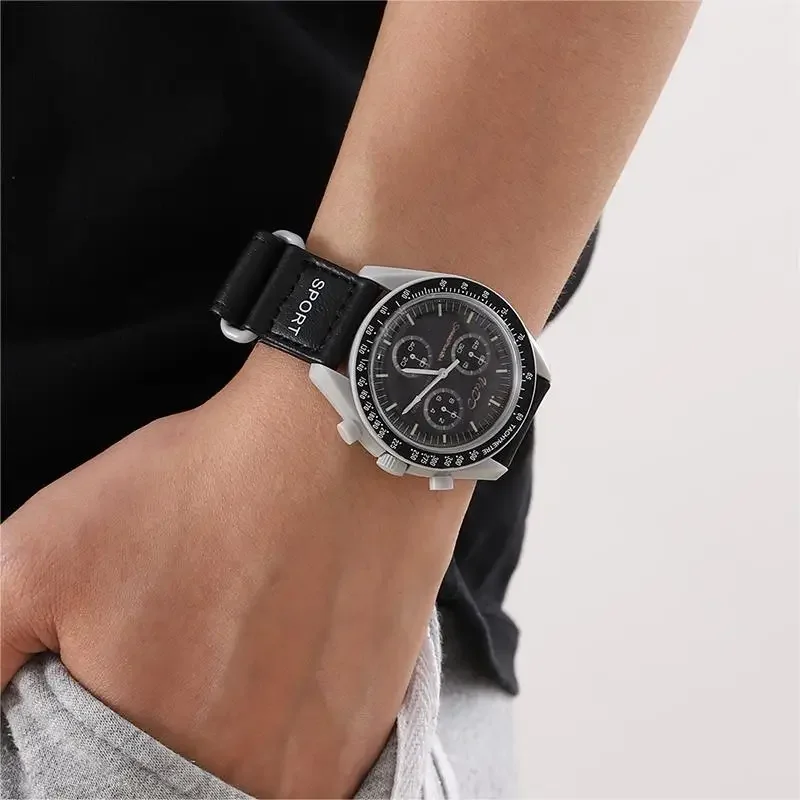 Top Trends: Men's Watches Planet Series Watches Men Moon Watches Leather Wrist Band Fashion Sports Quartz Wristwatches For Men Reloj Hombre Shoppable Styles