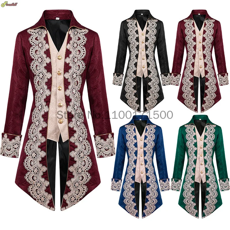 Top Trends: Plus Size Medieval Victorian Gothic Steampunk Jacket For Men Halloween Renaissance Party Cosplay Costume Nobleman Prince Tuexdo Shoppable Styles