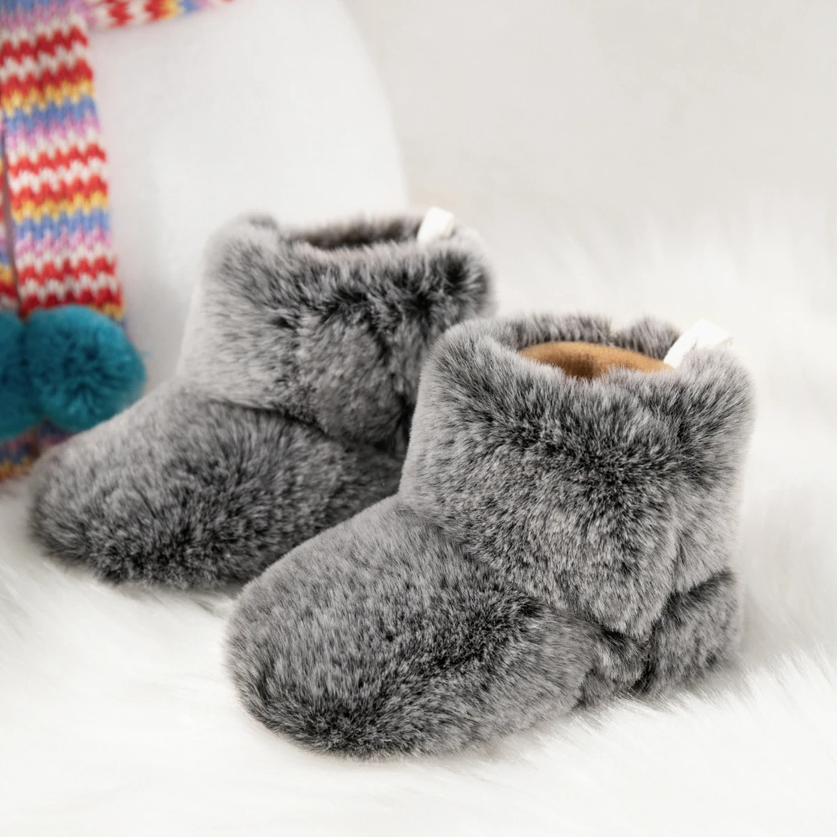 Top Trends: KIDSUN Baby Booties Newborn Infant Boy Girl Non-Slip Soft Sole Crib Shoes Toddler Plush Fluff Winter Warm Prewalker Boots Shoppable Styles