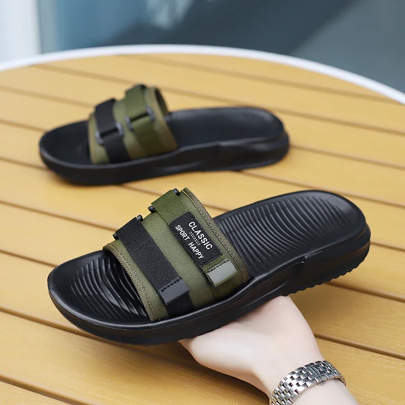 Top Trends: 2023 New Men Slippers Summer High Quality Home Flip Flops Outdoor Non-slip Beach Slippers Casual Sandals Men's Shoes Water Shoes Shoppable Styles