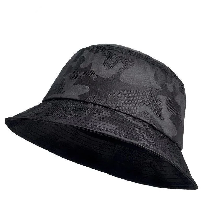 Top Trends: Men Bucket Hat Sun Double-sided Black Camouflage Hiking Climbing Fisherman Hip Hop Cap Cotton Male Fishing Hat Shoppable Styles - Image 2